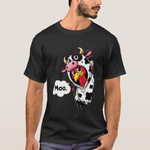 Camiseta Fantasia de peru de vaca Moo engraçado Dia de Ação