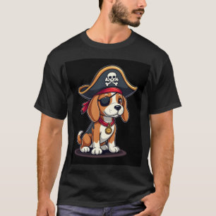 Camiseta Fantasia de Pirata Beagle Bandeira Jolly Roger Crâ