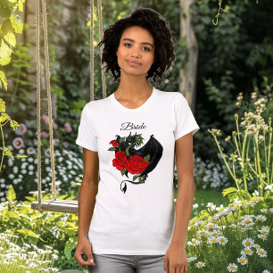 Camiseta Fantasia de Rosas vermelhas de dragões negros