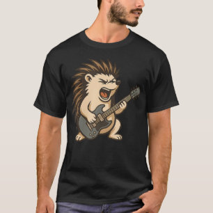 Camiseta Fantasia deouriço-Cacheiro com Guitarra Elétrica p