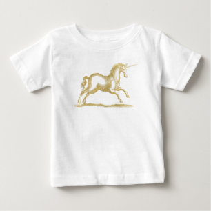 Camiseta Fantasia Dourada do Unicórnio Glitter