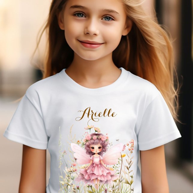 Camiseta Fantasia Fada flor silvestre pastel (Criador carregado)