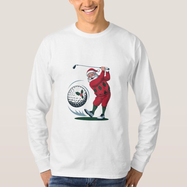 Camiseta Fantasia Fantasma Golf Tocando Papai Noel (Frente)