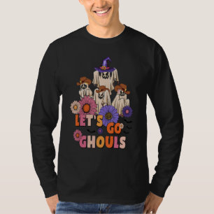 Camiseta Fantasia Floral Retro Groovy Vamos Lá Ghouls 