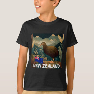 Camiseta Fantasia gráfica de kiwi para amantes da Nova Zelâ