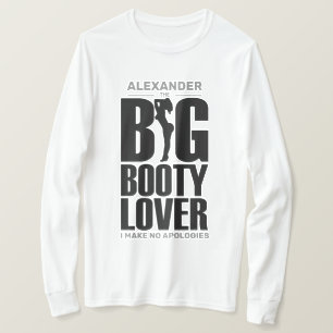 Camiseta FANTASIA Grande Booty Lover com Nome Preto na Luz 