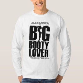 Camiseta FANTASIA Grande Booty Lover com Nome Preto na Luz
