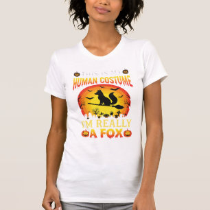 Camiseta Fantasia Humana de Raposa Engraçada de Halloween