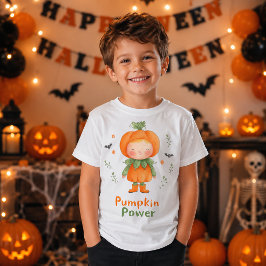 Camiseta Fantasia Infantil de Halloween Poderosa Abóbora Fo