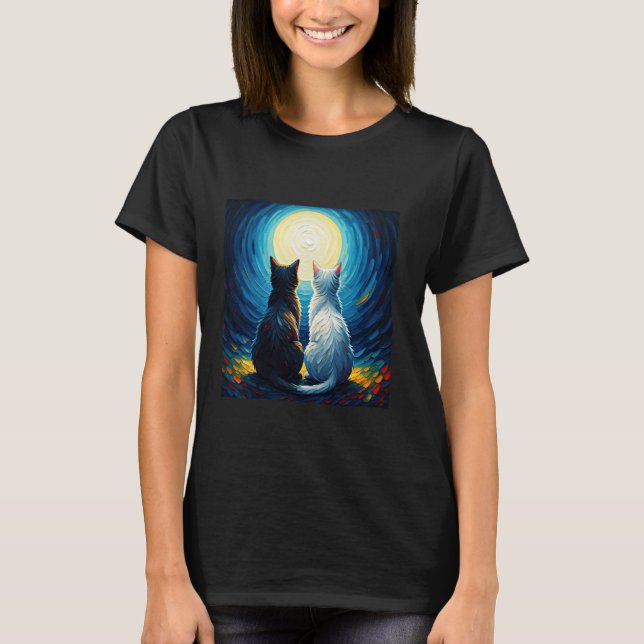Camiseta Fantasia Lua Dois Gatos (Frente)