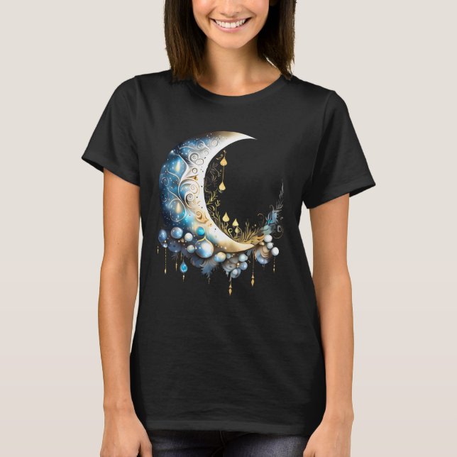 Camiseta Fantasia lunar noite céu elegante chic celestial 3 (Frente)