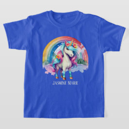 Camiseta fantasia, monocórnio, adiciona nome