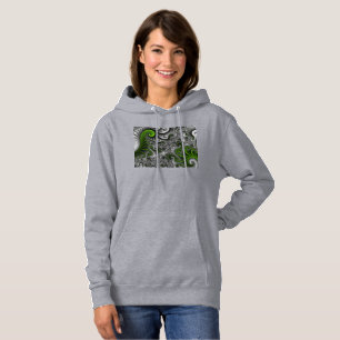 Camiseta Fantasia Mundo Verde E Cinza De Arte Fractal