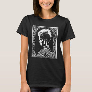 Camiseta Fantasia Pós Punk Celta Tribal Batcave Garota Góth