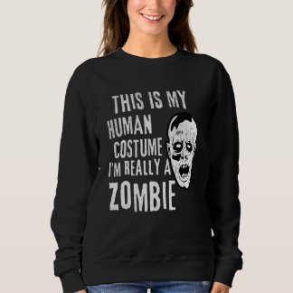 Camiseta Fantasia Preguiçosa de Rosto de Zumbi para Hallowe