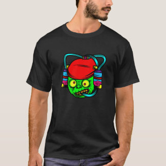 Camiseta Fantasia Preguiçosa de Zumbi Bebendo Cérebros de H