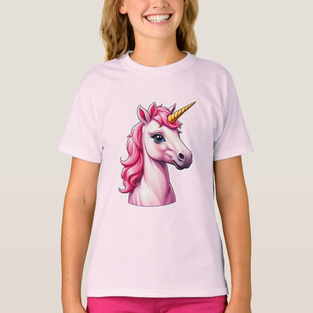 Camiseta Fantasia Rosa Unicorn (Frente)