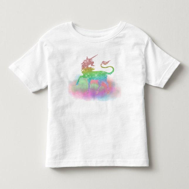 Camiseta Fantasia, unicórnio de arco-íris (Frente)