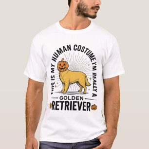 Camiseta Fantasias de Abóbora de Halloween para Golden Retr