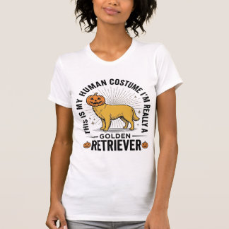 Camiseta Fantasias de Abóbora de Halloween para Golden Retr