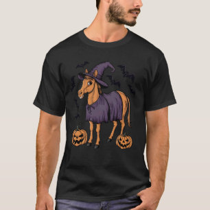 Camiseta Fantasias De Bruxa Do Morcego Abóbora Cavalo Hallo