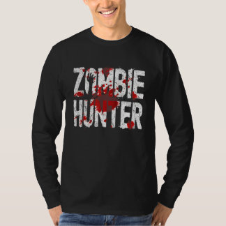 Camiseta Fantasias de Caçador de Zumbi para o Halloween com