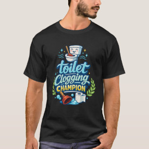 Camiseta Fantasias de Campeão de Enchimento de Vaso Sanitár