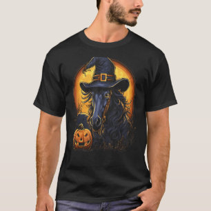Camiseta Fantasias de Cavalo de Halloween Chapéu de Bruxa A