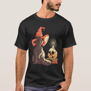 Camiseta Fantasias de Chapéu de Bruxa Halloween Gato