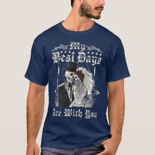 Camiseta Fantasias de Esqueletos de Casamento do Dia de Mue
