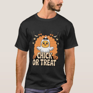 Camiseta Fantasias de Fantasma para Galinha ou Travessura d