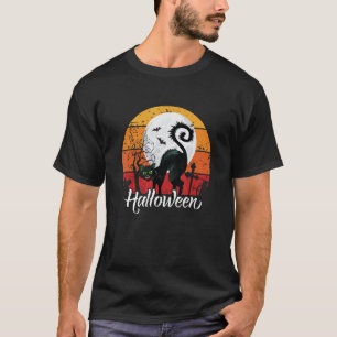 Camiseta Fantasias de Gato Preto Assustador de Halloween Vi