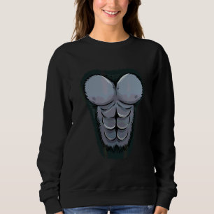 Camiseta Fantasias De Gorila Peito Abs Músculo 6 Pack Homen