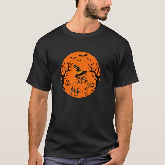 Camiseta Fantasias de Halloween de Bulldog Cachorros Corres (Frente)