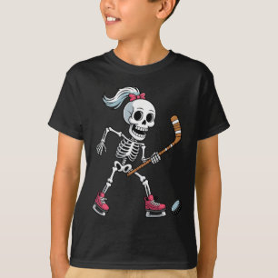 Camiseta Fantasias de Halloween de Hóquei no Gelo Esqueleto