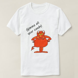 Camiseta Fantasias de Halloween Diabo Vermelho Monstro Me D