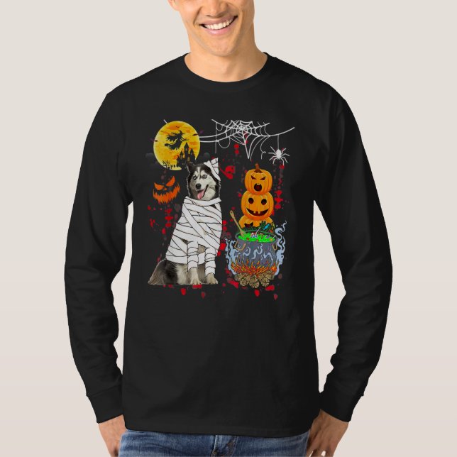 Camiseta Fantasias de Halloween para Cães Husky (Frente)