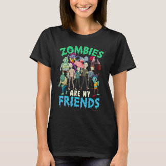 Camiseta Fantasias de Halloween Zombies São Meu Amigo Crian