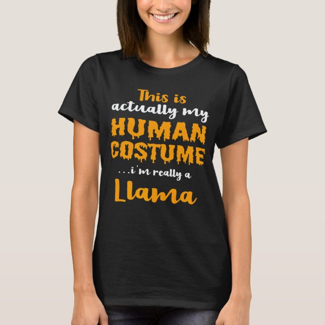 Camiseta Fantasias de Llama de Halloween 2019 Premium (Frente)