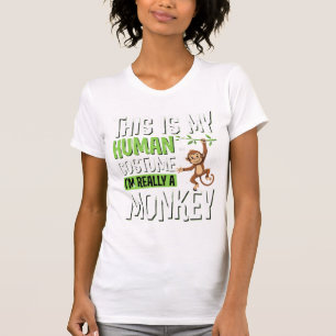 Camiseta Fantasias de Macaco Engraçado Vetor de Halloween