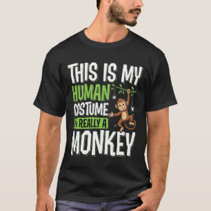Camiseta Fantasias de Macaco Engraçado Vetor de Halloween