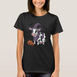 Camiseta Fantasias de Vaca de Halloween de Morcego de Abóbo