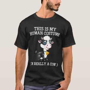 Camiseta Fantasias de Vaca de Halloween Fazenda Agricultore
