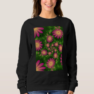Camiseta Fantasias Rosa Flores Modernas Abstrato Arte Fract