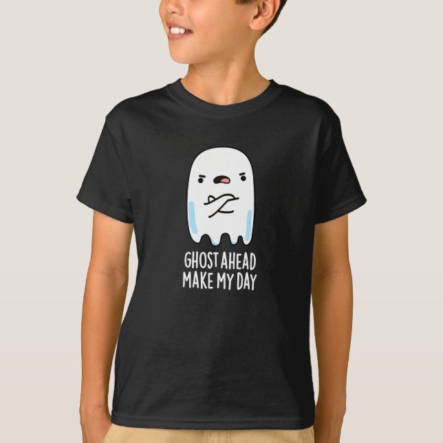 Camiseta Fantasma À Frente Torna Meu Dia Engraçado Fantasma (Frente)