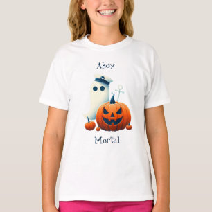 Camiseta Fantasma/abóboras do Dia das Bruxas, náutico/coste