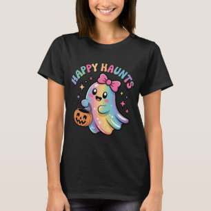 Camiseta Fantasma Arco-Íris Pastel – Kawaii Hallow