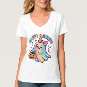 Camiseta Fantasma Arco-Íris Pastel – Kawaii Hallow