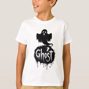 Camiseta Fantasma - Arte de texto gotejante de terror sombr