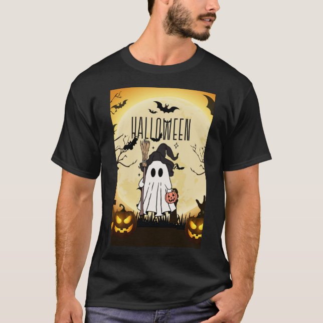 Camiseta fantasma assustada (Frente)